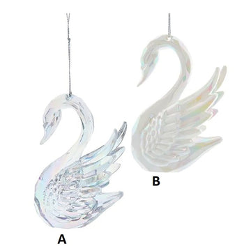 Opalescent Swan Ornament
