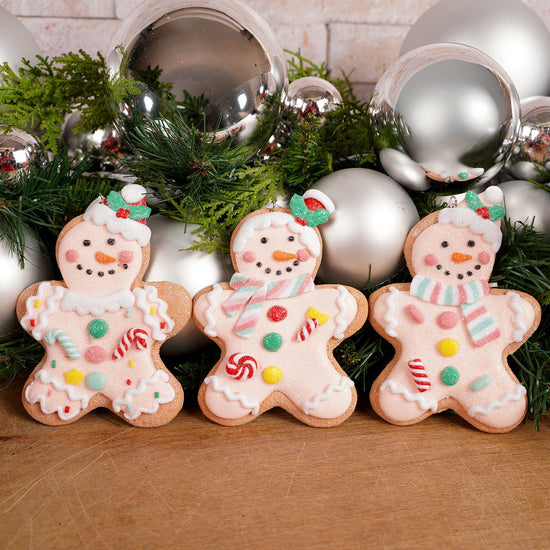 Pink Gingerbread Man Ornament - Christmas Place