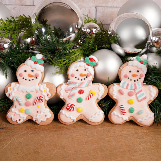 Pink Gingerbread Man Ornament - Christmas Place