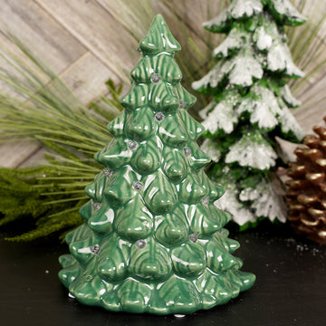 8Inch LED Stone Green Tree
