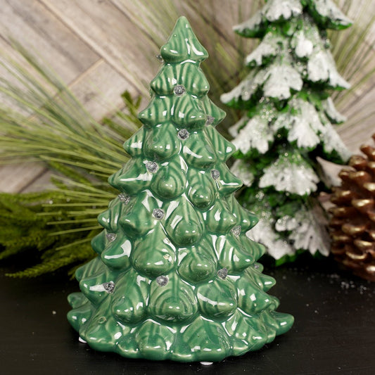 8Inch LED Stone Green Tree - Christmas Place