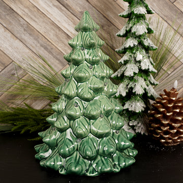 11Inch LED Stone Green Tree