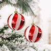 Red White Red Pink Tinsel Ball Ornament