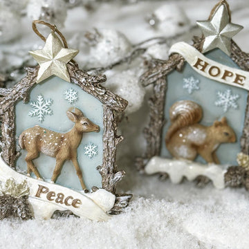 Animal In Log Frame Ornament