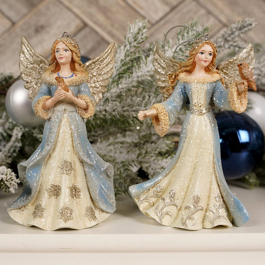 Blue Platinum angel Ornament - Christmas Place