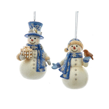 4IN BLUE SNOWMAN ORN/2