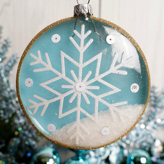 Blue White Snowflake Christmas Ornament - Christmas Place