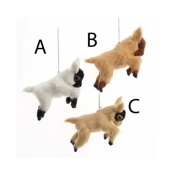 Furry Baby Goat Ornaments