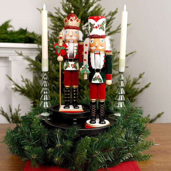 Holly And Berries Wooden Nutcracker - Christmas Place