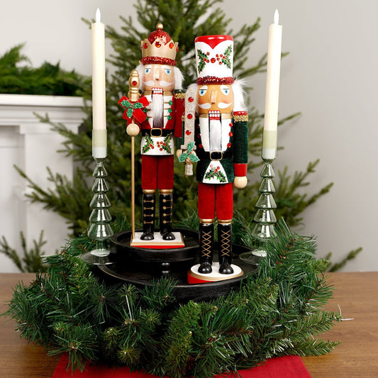Holly And Berries Wooden Nutcracker - Christmas Place