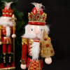 Red Gold Wooden Nutcracker - Christmas Place