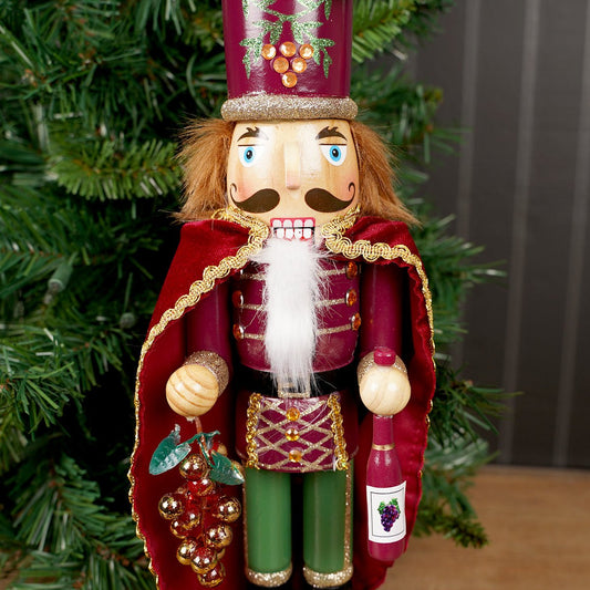 Burgundy Wine And Grapes Nutcracker - Christmas Place