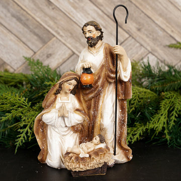 Tan Brown Holy Family Nativity Figures - Christmas Place