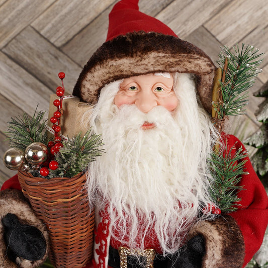 18Inch Red Fur Coat Santa - Christmas Place