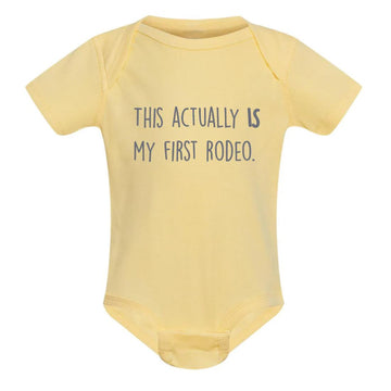 My First Rodeo Yellow Onesie  18Mos