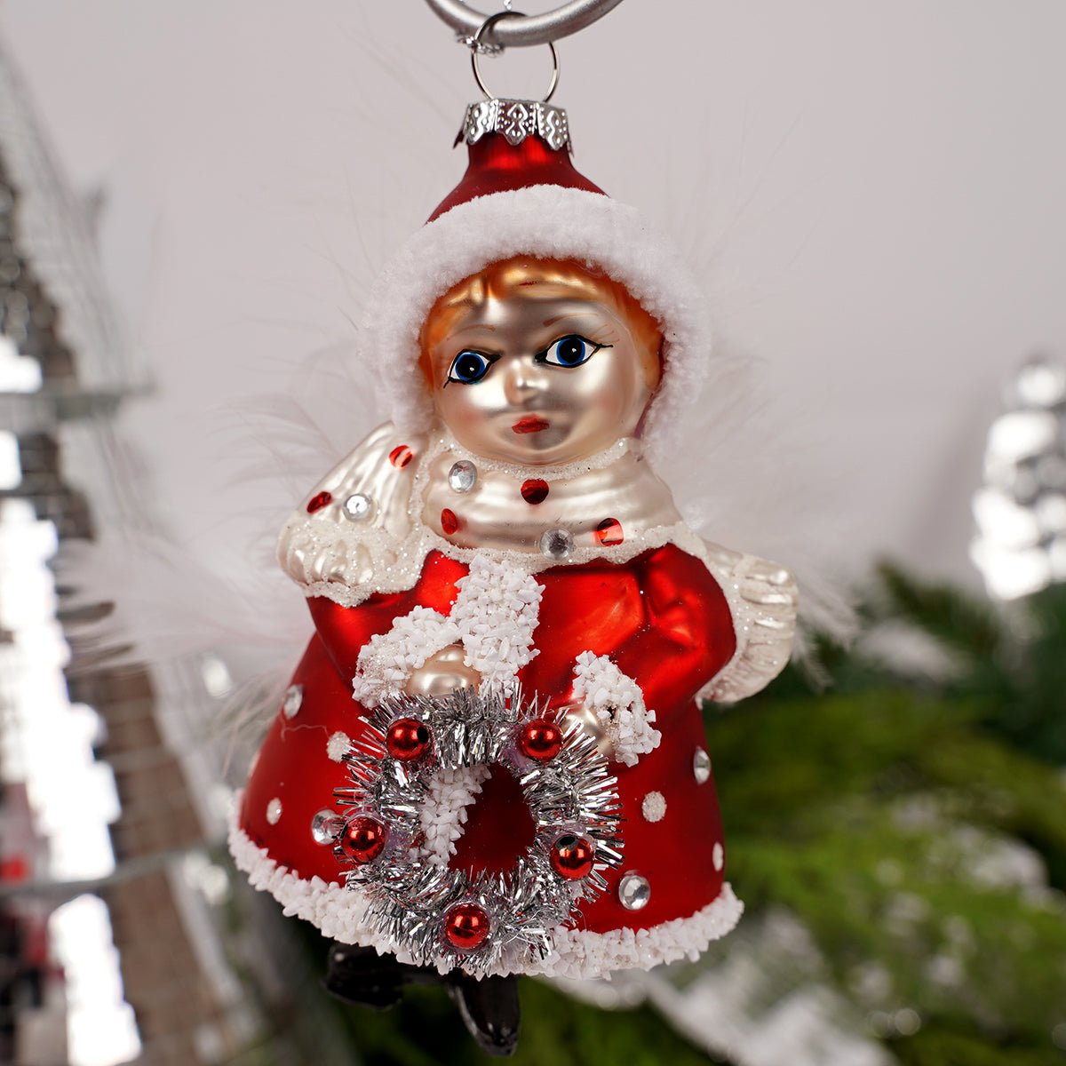 5Inch Red Angel Ornament - Christmas Place