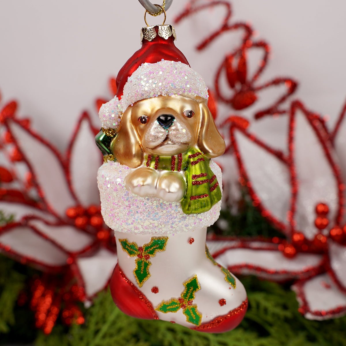 Yellow Dog Stocking Ornament - Christmas Place