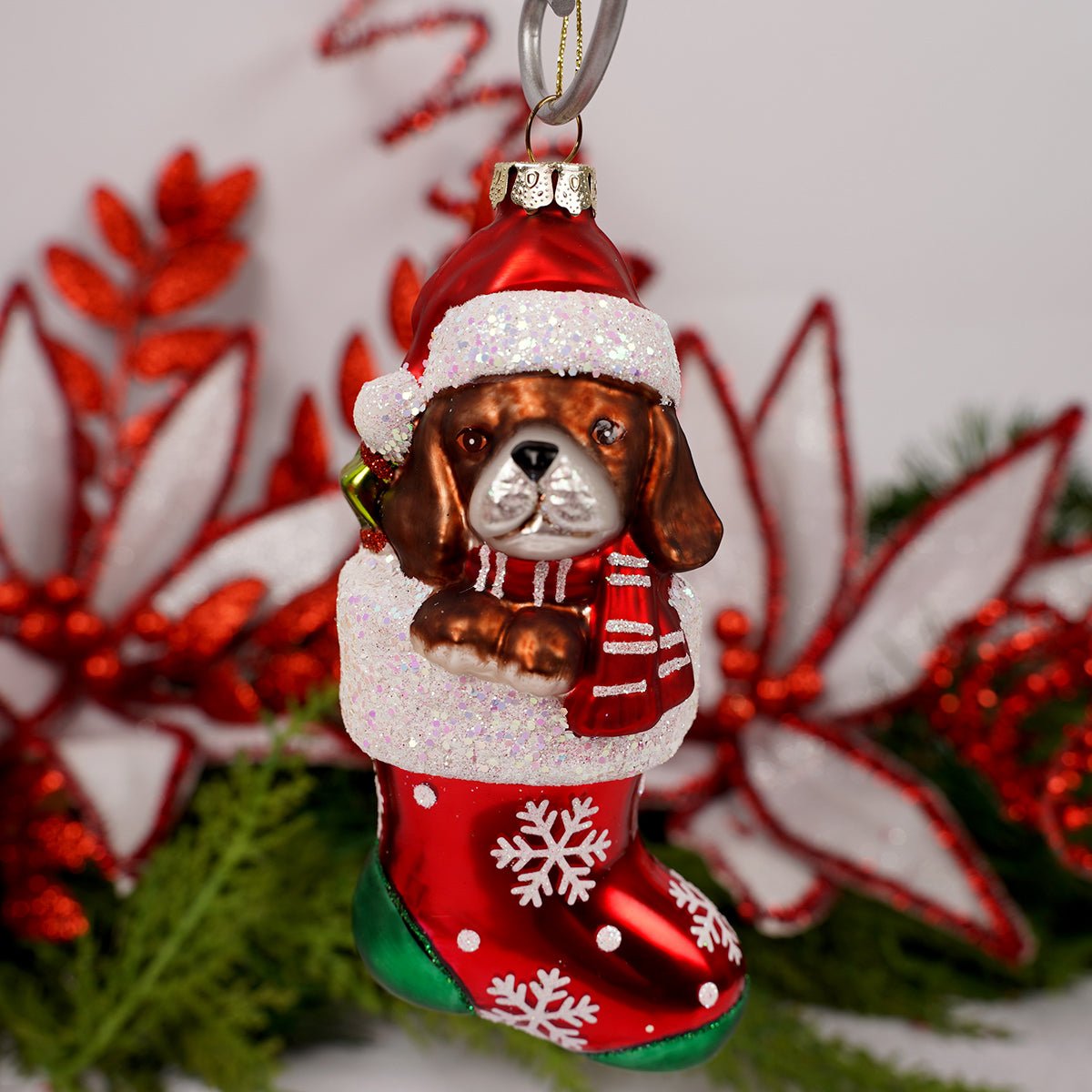 Brown Dog Stocking Ornament - Christmas Place