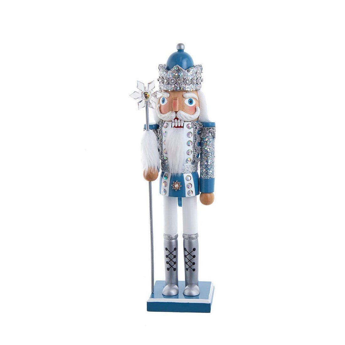 Blue And Platinum Nutcracker - Christmas Place
