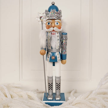 Blue And Platinum Nutcracker - Christmas Place