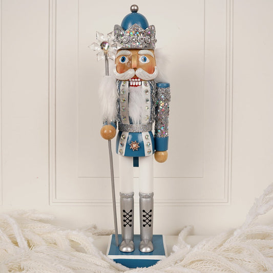 Blue And Platinum Nutcracker - Christmas Place