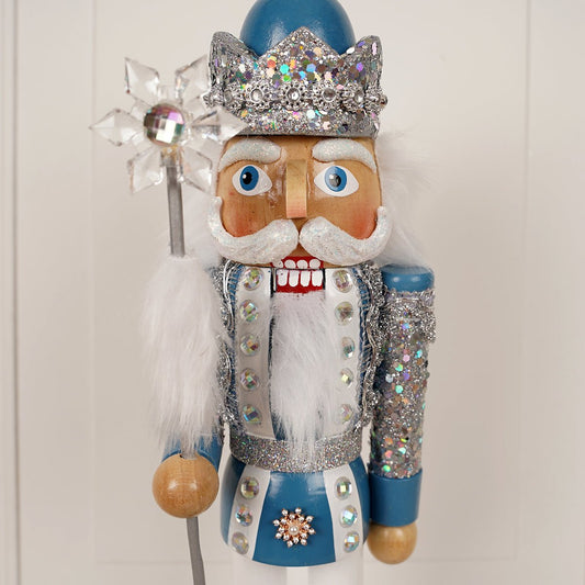 Blue And Platinum Nutcracker - Christmas Place