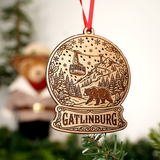 Gatlinburg Snow Globe Ornament Made in Tennessee USA