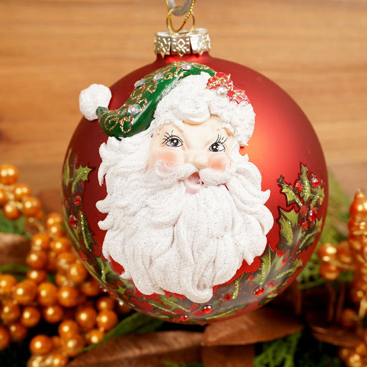 Christmas Santa Ball Classic Ornament - Christmas Place