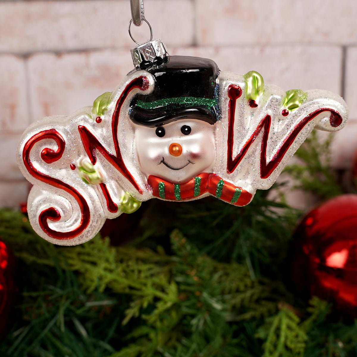 Snow Word Snowman Christmas Ornament- Christmas Place