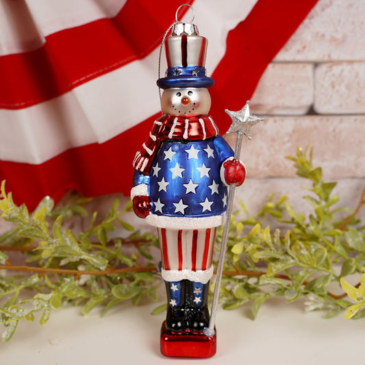 7Inch USA Snowman Nutcracker Ornament - Christmas Place