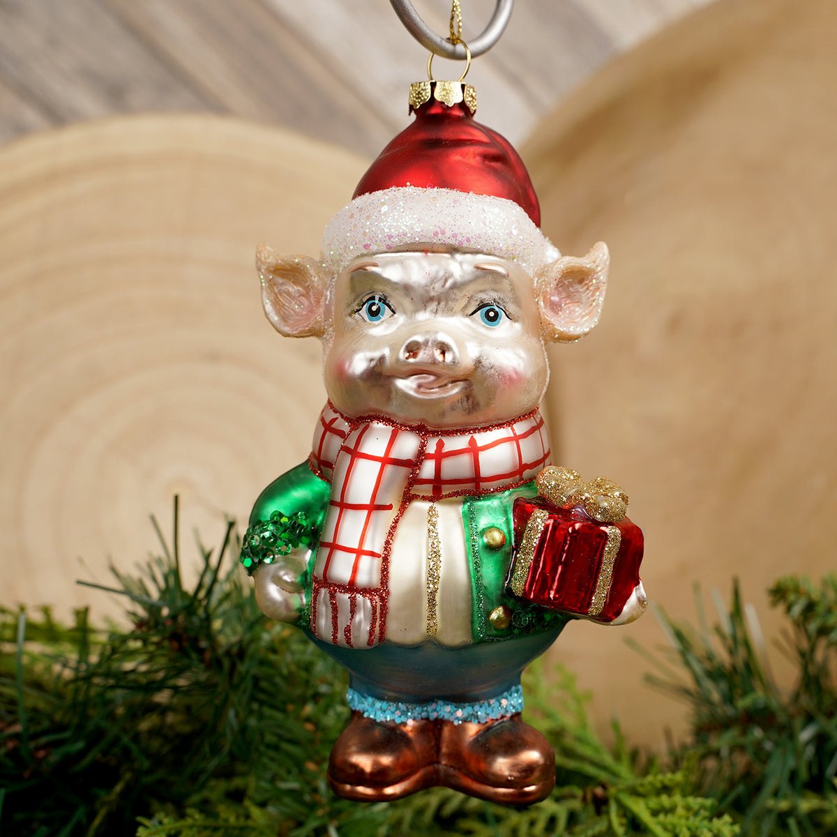 5.4IN PIGGY ORN - Christmas Place