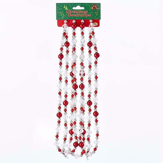 9ft Red And White Bead Garland