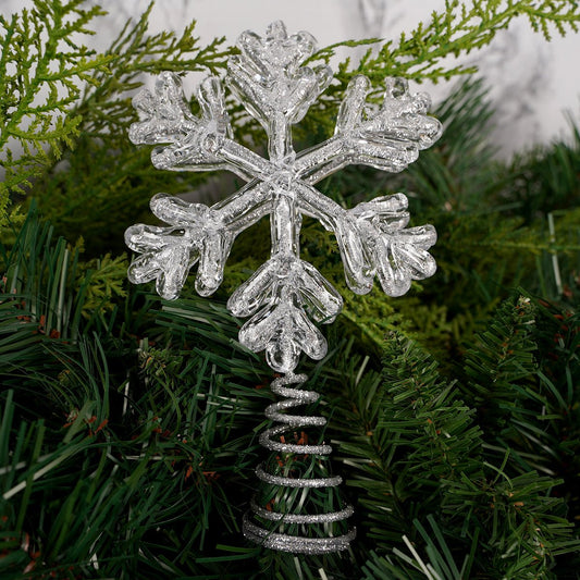7 Inch Gold Or Silver Snowflake Tree Topper - Christmas Place