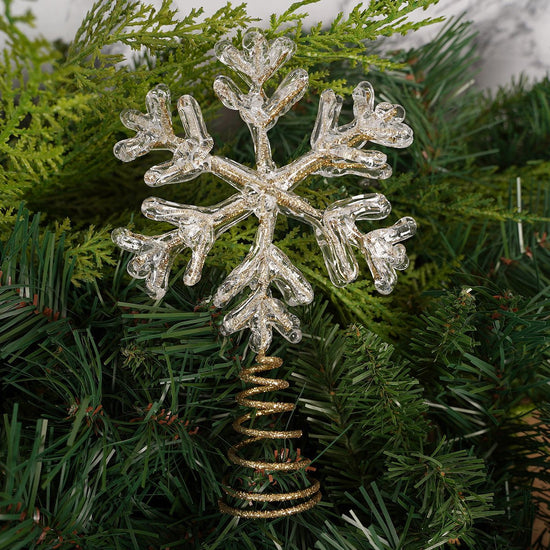 7 Inch Gold Or Silver Snowflake Tree Topper - Christmas Place