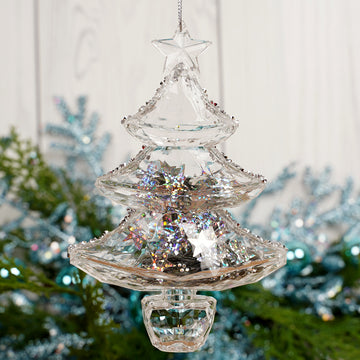 5.5Inch Iridescent Silver Tree Ornament