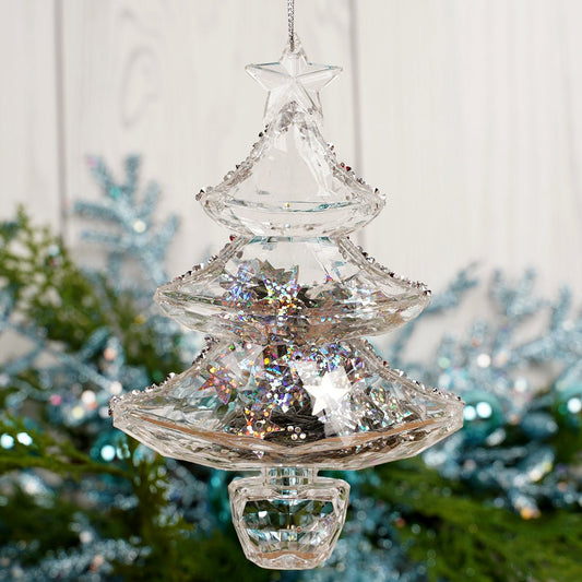 5.5Inch Iridescent Silver Tree Ornament - Christmas Place