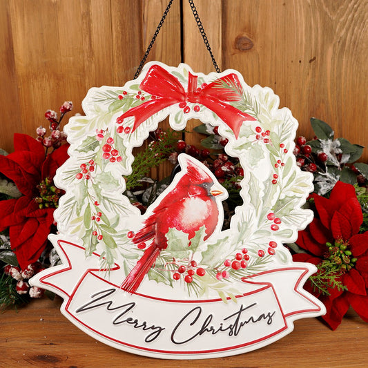 Christmas Cardinals Banner Sign 2 Styles Merry Christmas - Christmas Place