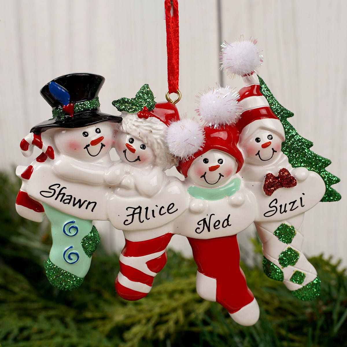 SNOWMAN STOCKING FAMILY 4 - Christmas Place