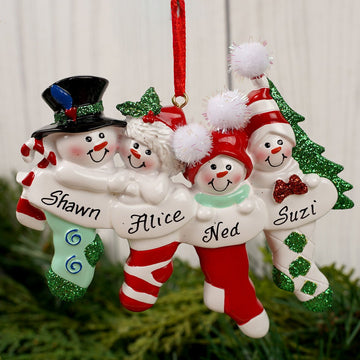 SNOWMAN STOCKING FAMILY 4 - Christmas Place