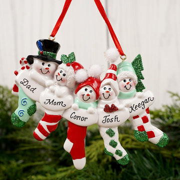 SNOWMAN STOCKING FAMILY 5 - Christmas Place