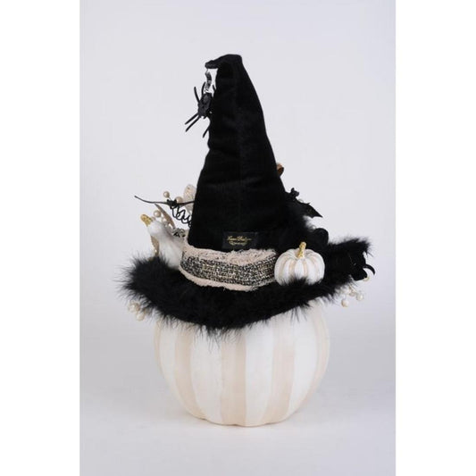 Lighted White Fiber Optic Pumpkin