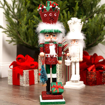 Red Green Wooden Presents Nutcracker - Christmas Place