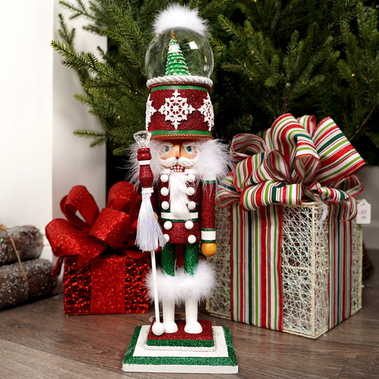 21in Deck The Halls Waterball Nutcracker - Christmas Place