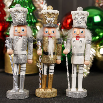6in Gold Silver White Nutcracker Ornament - Christmas Place