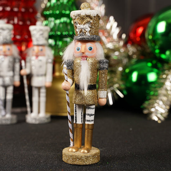 6in Gold Silver White Nutcracker Ornament - Christmas Place