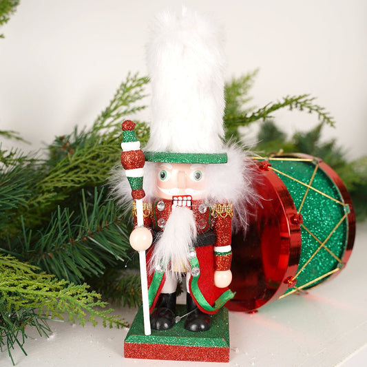 9in Red Green White Soldier Nutcracker - Christmas Place