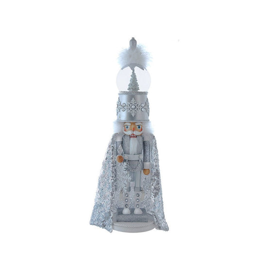 Musical Silver Nutcracker With Waterball - Christmas Place