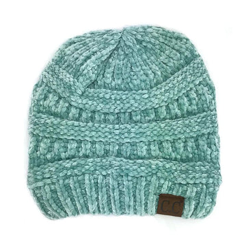 Mint Velour Beanie