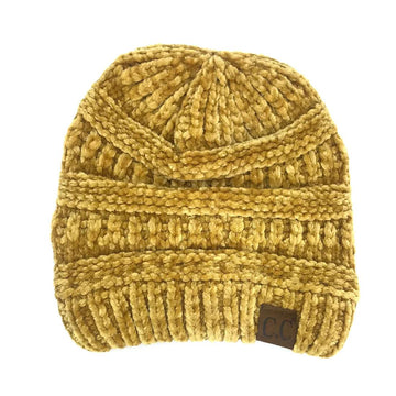 Mustard Velour Beanie