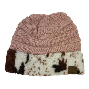 Indi Pink Cow Beanie